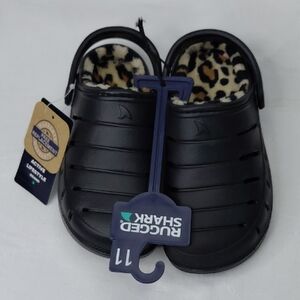 Rugged Shark Toddler and Girls' Lined EVA Clogs Sz 11